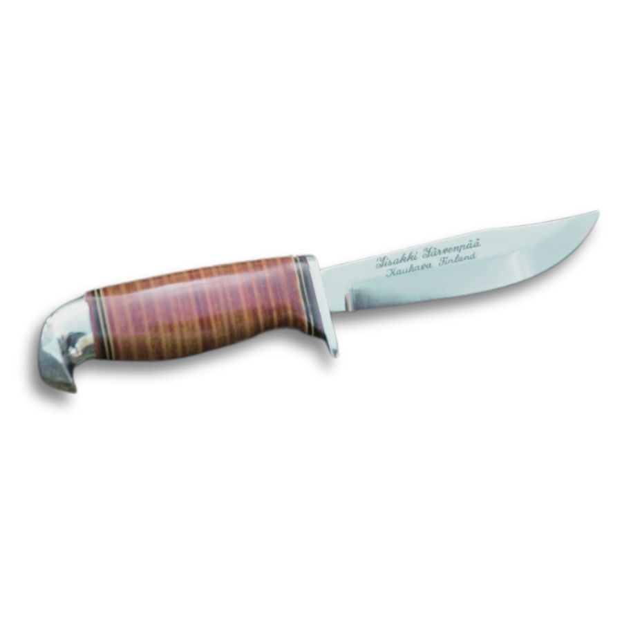 Iisakki Järvenpää Kolkka Scout Knife – klassisk spejderkniv med skarp stålklinge og ergonomisk træskaft, designet til friluftsliv og spejderbrug.